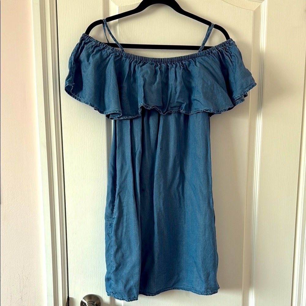 Prada Off-Shoulder Blue Dress
